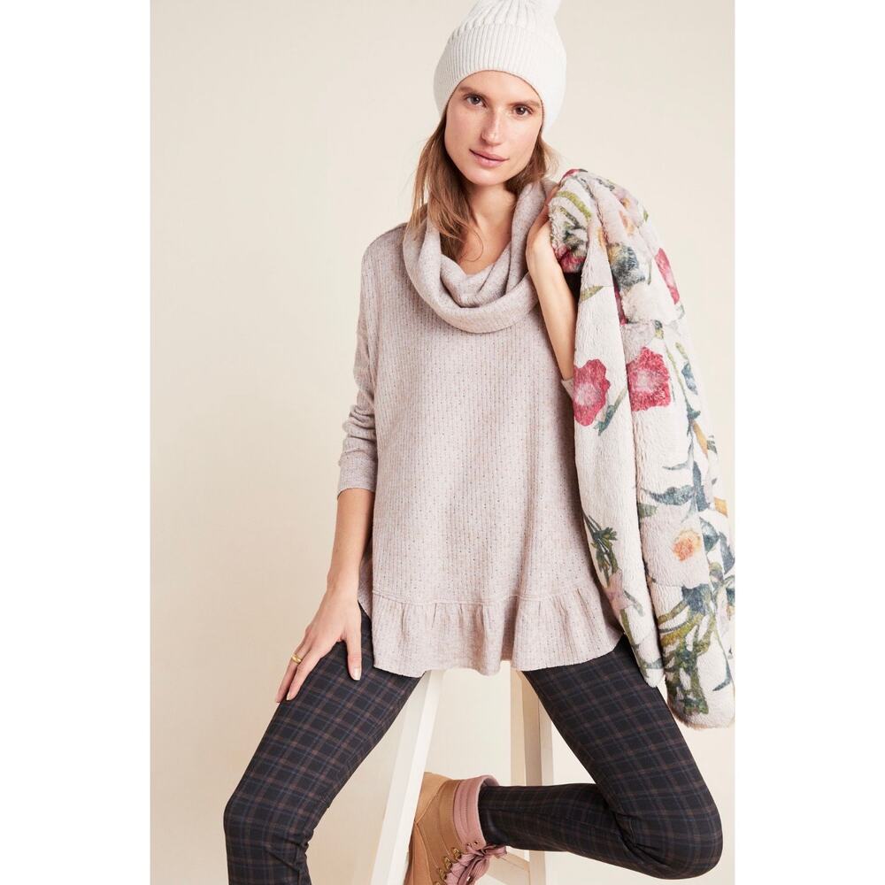 Anthropologie Maeve Addie Ruffled Hacci Pullover